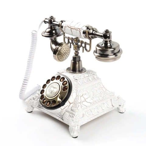 Audio Guest Book Antique White Phone