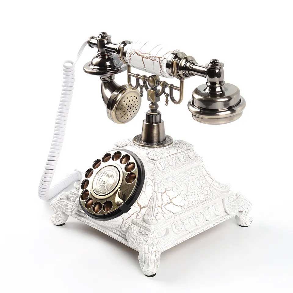 Audio Guest Book Antique White Phone