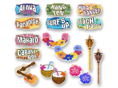 Hawaiian Luau Photobooth Props